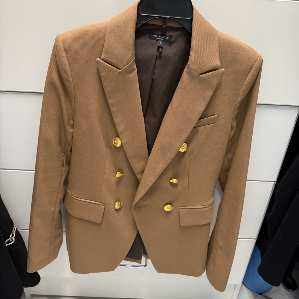 Rag And Bone Tan Blazer with Gold Buttons